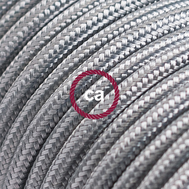 провод электрический серебристый в тканевой оплетке