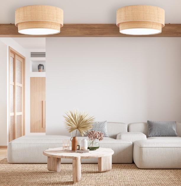 Светильник потолочный из полотна рафии  60/50,70/60,80/70см