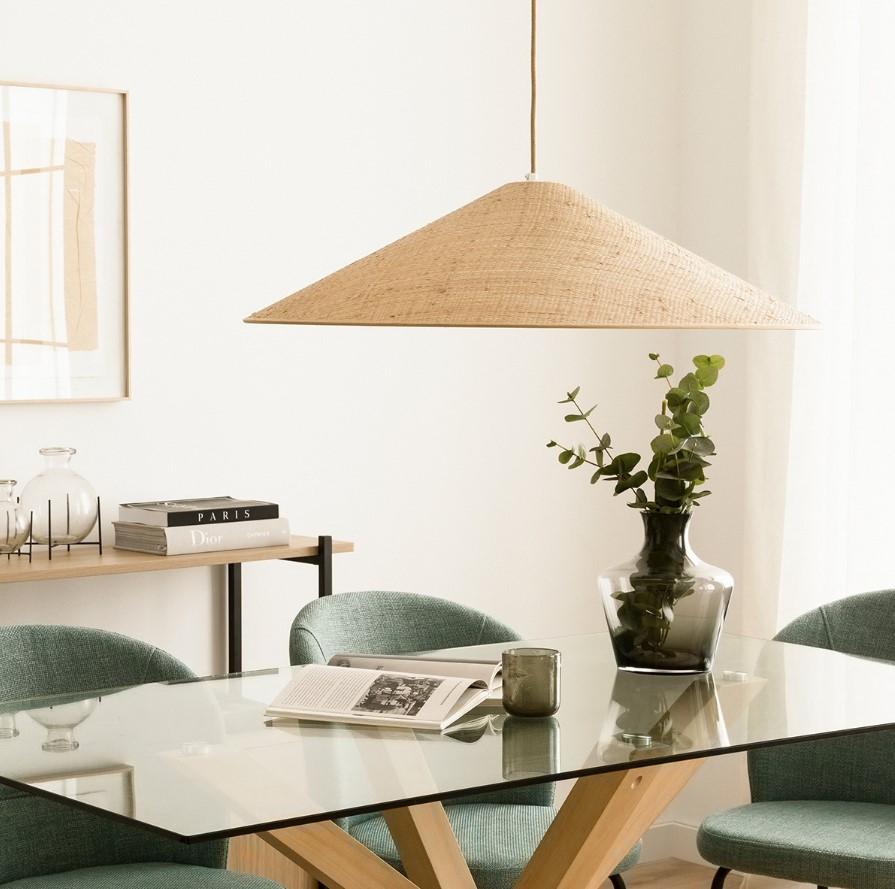 Светильник подвесной с абажуром из  полотна рафии HL8020