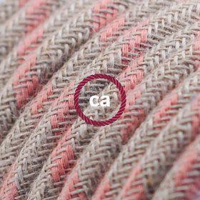 Провод текстильный Antique Pink and Beige Stripe