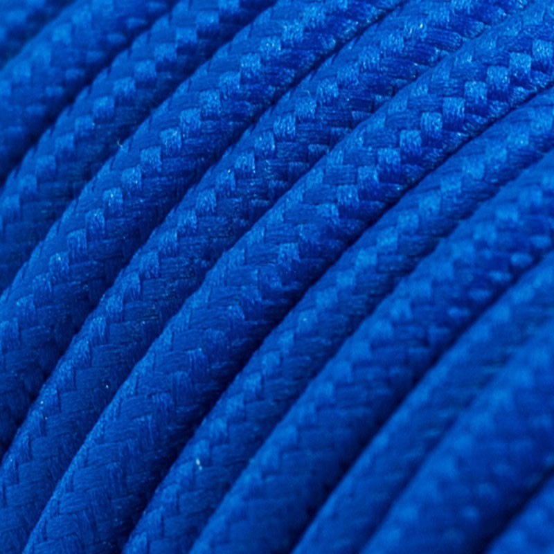 синий текстильный провод, синий электрический провод