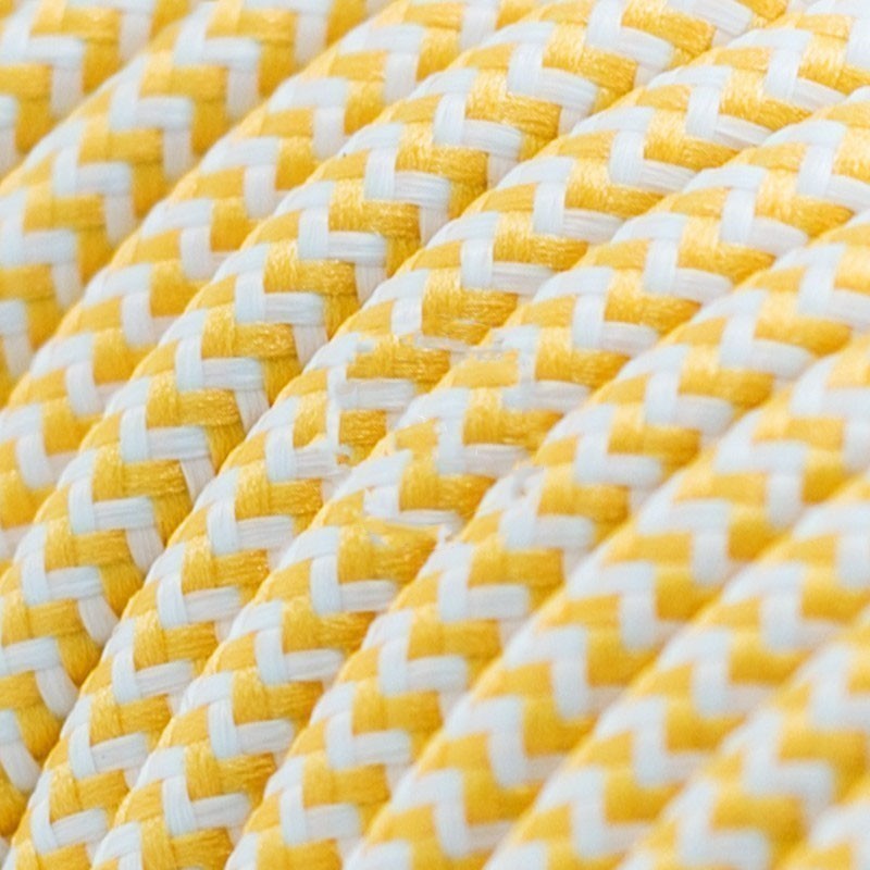 провод электрический желтый зигзаг в текстильной оплетке