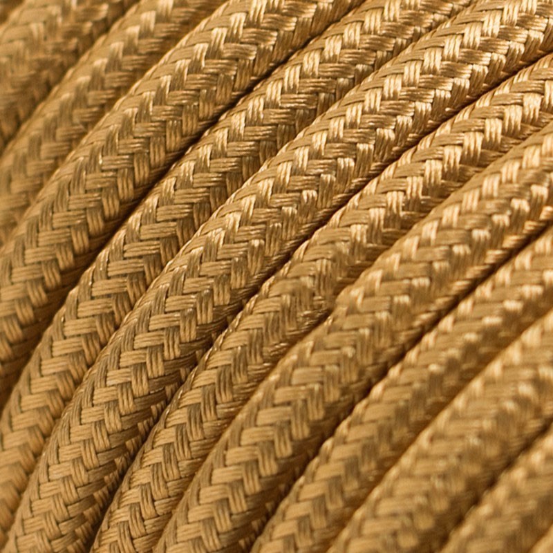 провод электрический золотистый в тканевой оплетке