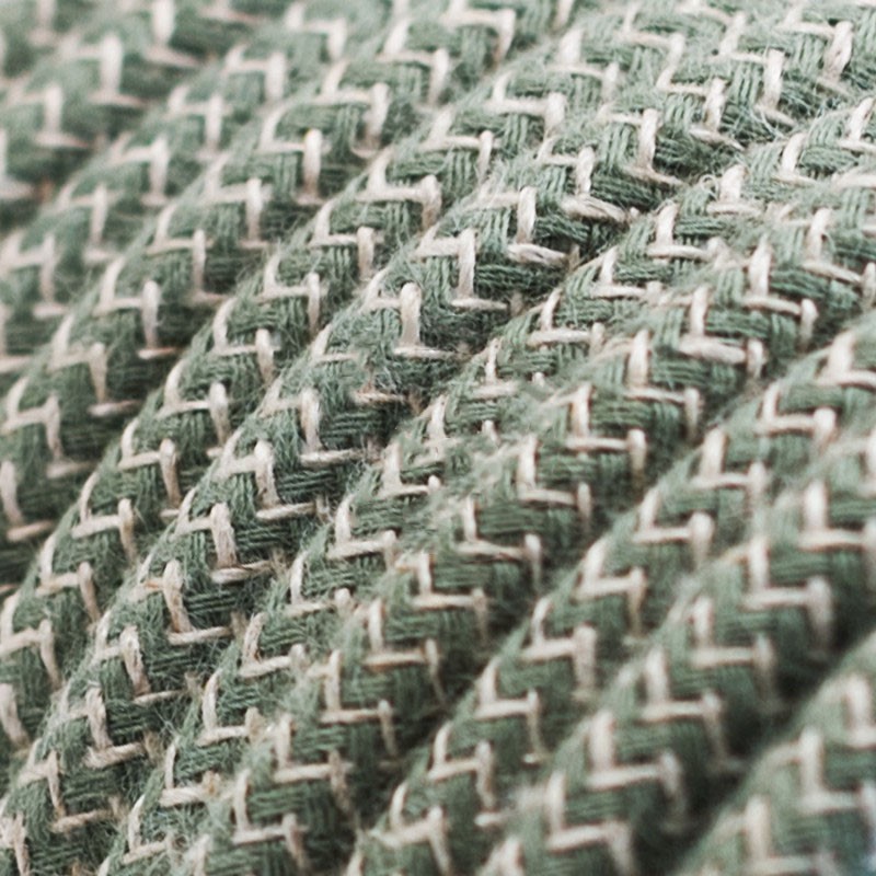 провод электрический зелёный зигзаг лён в тканевой оплетке