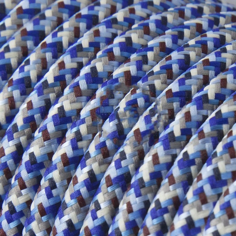 Провод текстильный синие пиксели