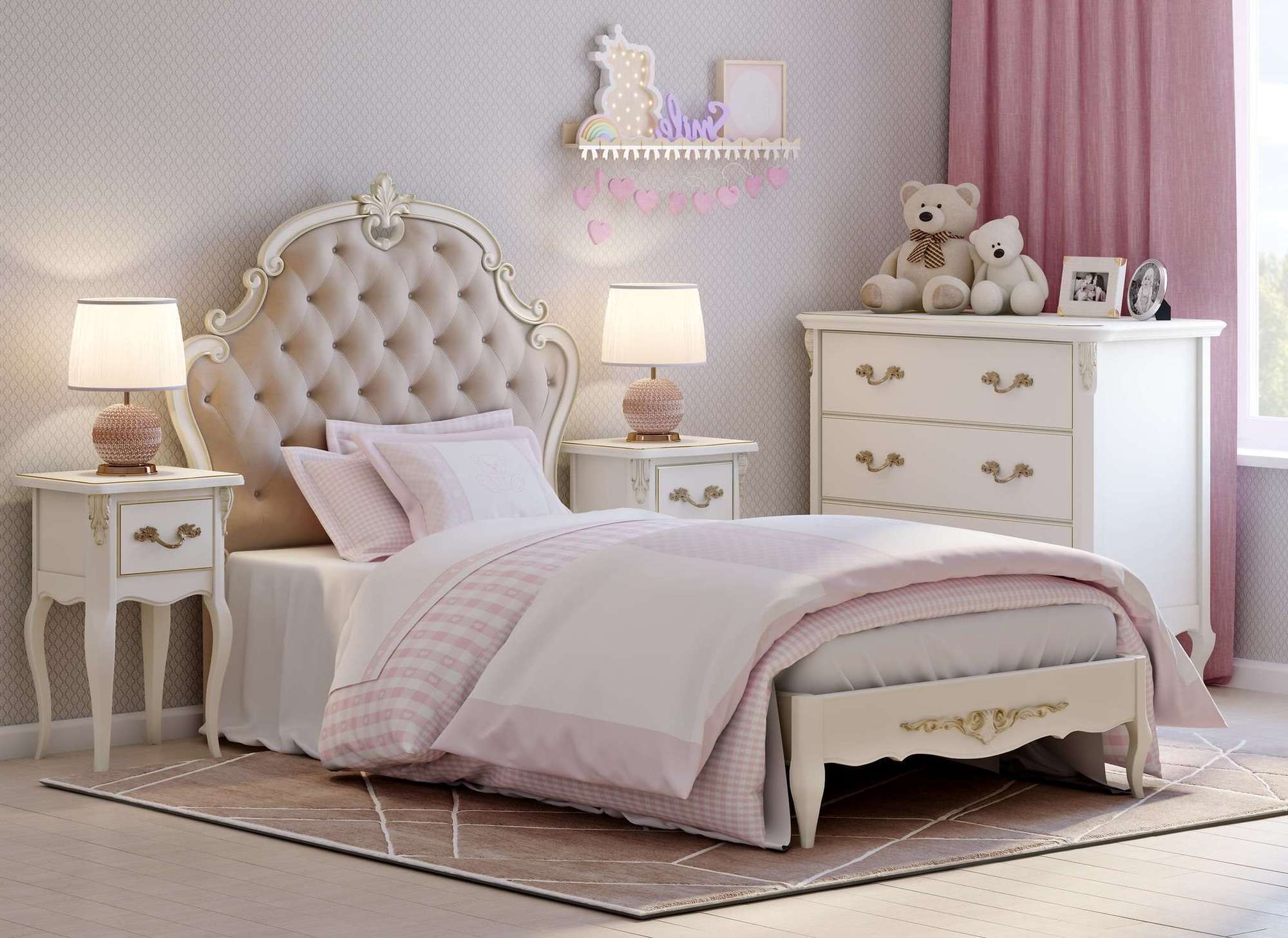 Кровать с мягким изголовьем 90*190 R539-K02-G-B01