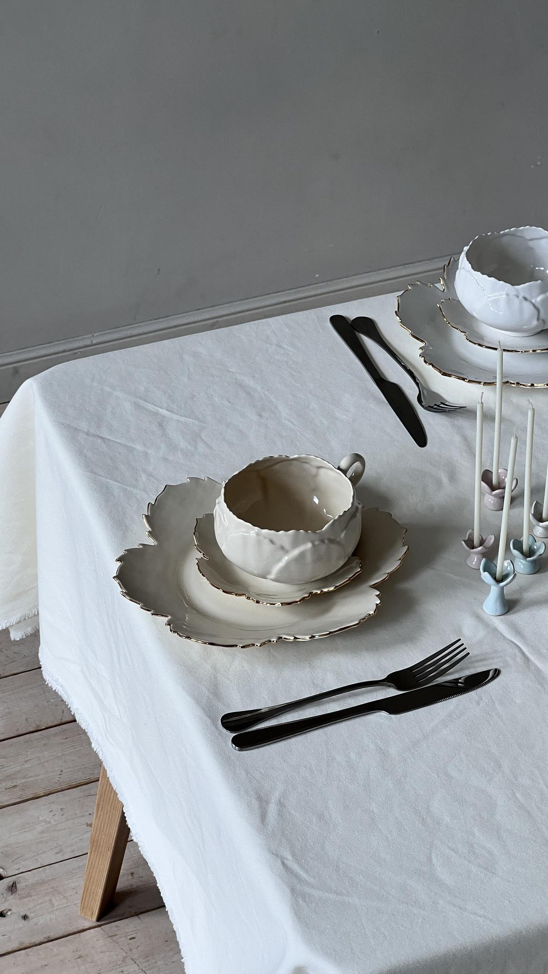 Чашка с блюдцем Балерина латте