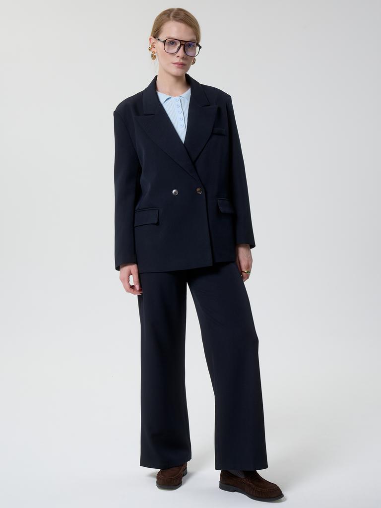 брюки прямые синий