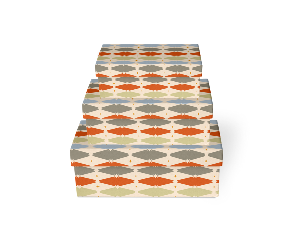 Подарочная коробка "Праздничные ромбы"