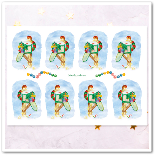 Наклейки "Рождественский почтовый ящик"