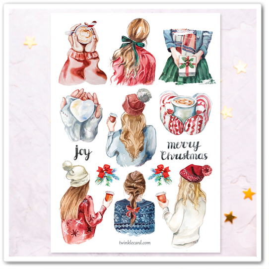 Наклейки "Девушки. Зима"