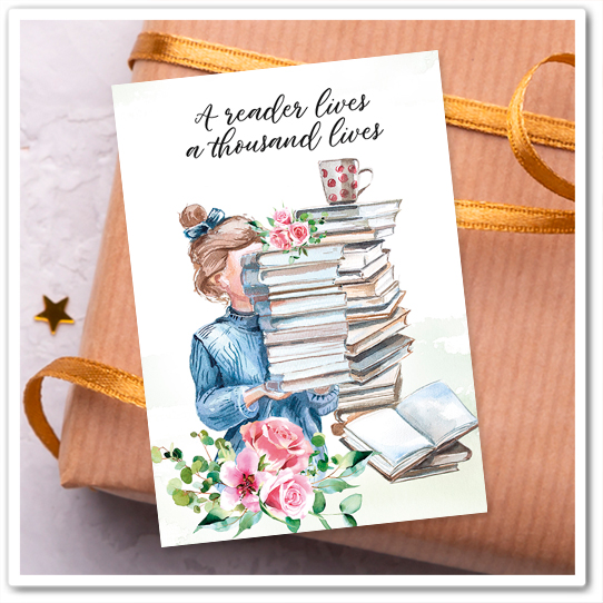 Mini-открытка "A reader lives a thousand lives"