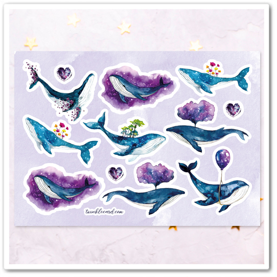 Наклейки "Небесные киты"