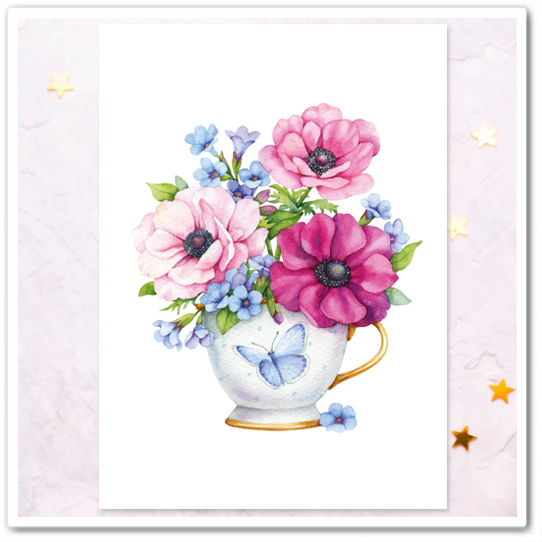 Чашка с анемонами