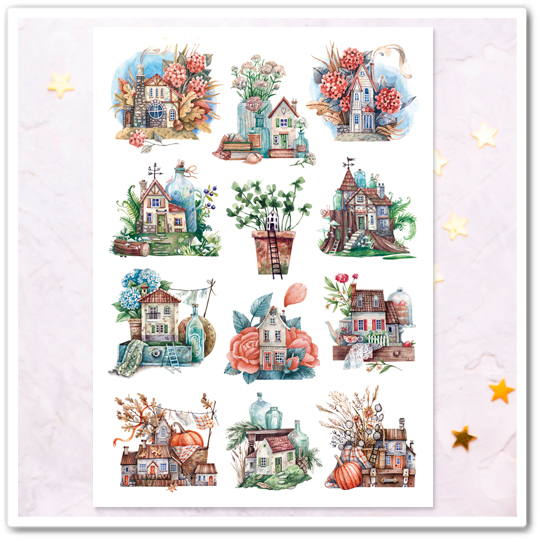 Наклейки "Домики рустикальные"