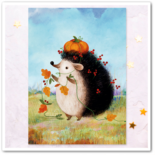 Ежик. Гирлянда из листьев