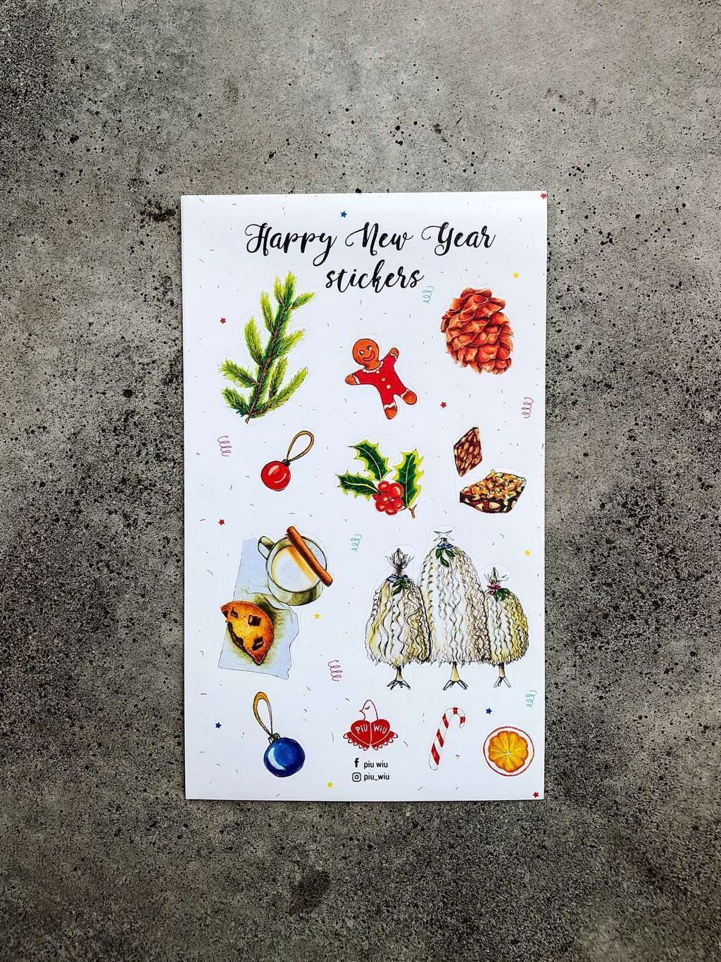 Наклейки новогодние/ Happy New Year stickers