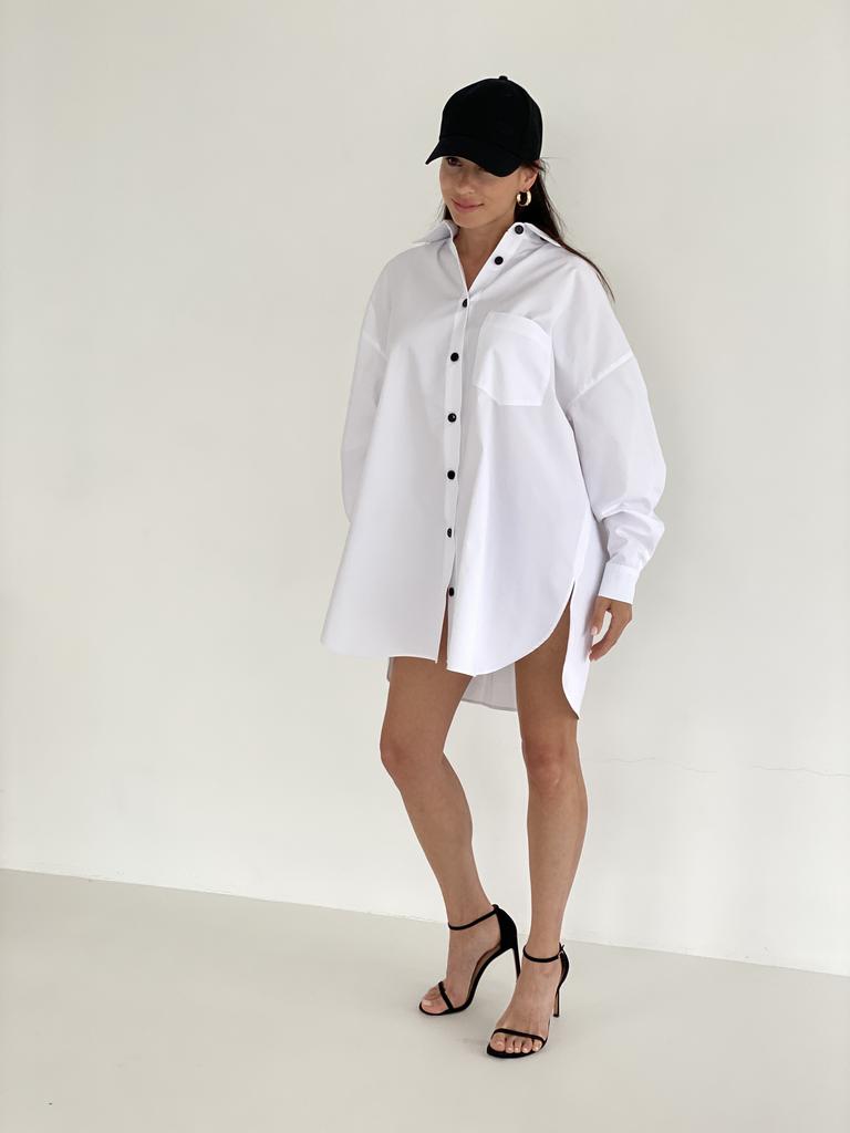 Оверсайз рубашка с контрастными пуговицами