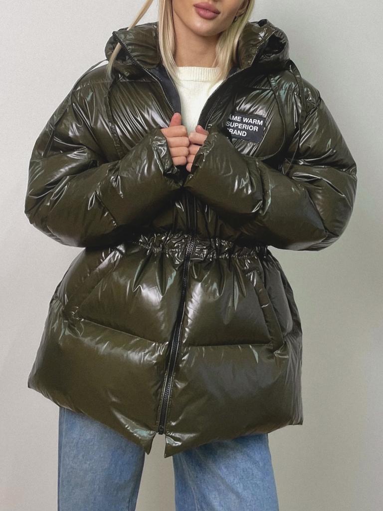 Куртка на пуху Glossy Khaki