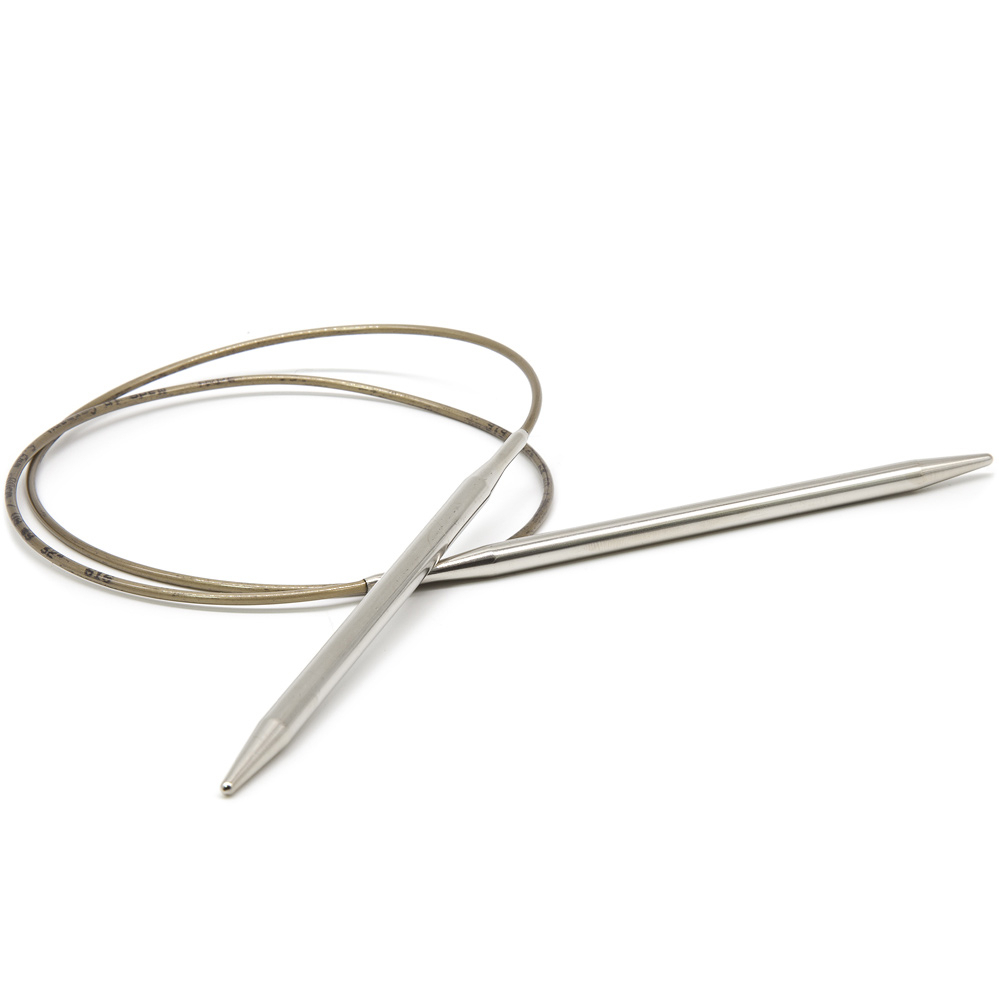 Круговые спицы Addi диаметром 5,5 мм на золотой леске 80 см | Wool Story