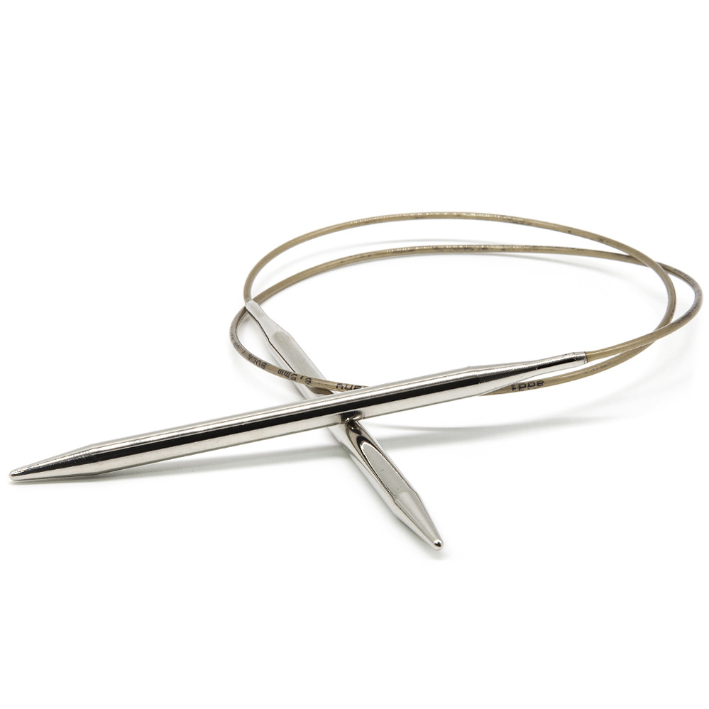 Круговые спицы Addi диаметром 6,5 мм на золотой леске | Wool Story