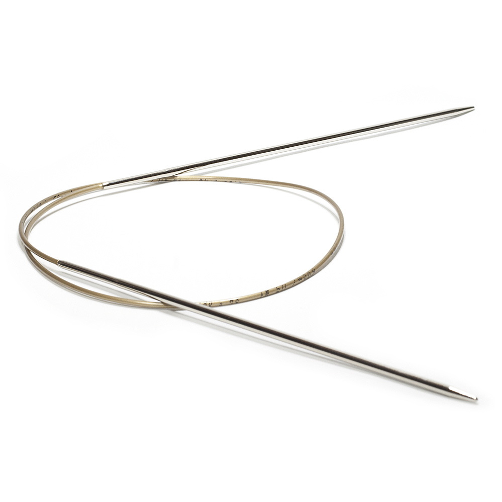 Никелированные спицы Addi 2,5 мм на золотой леске | Wool Story