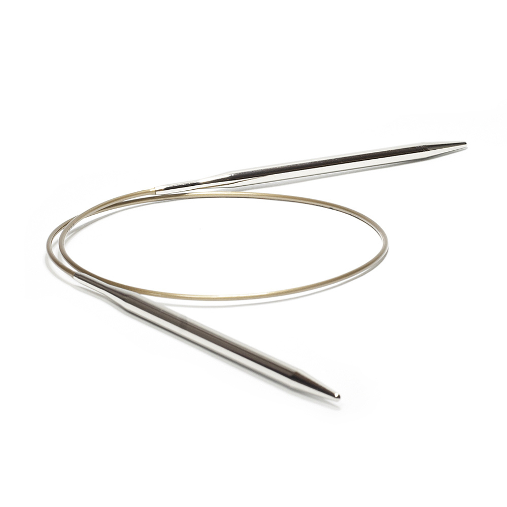 Круговые спицы Addi диаметром 4,5 мм на золотой леске | Wool Story