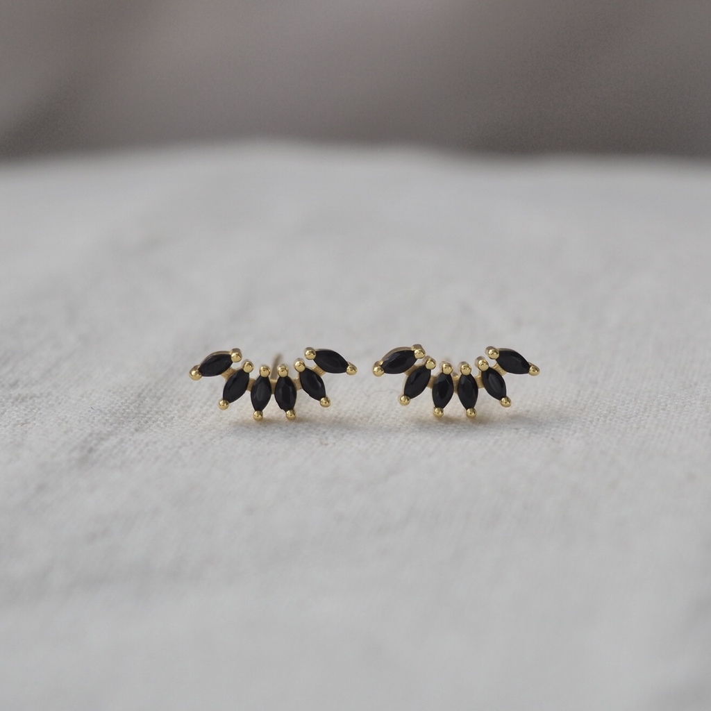 Серьги-гвоздики Fleur Black