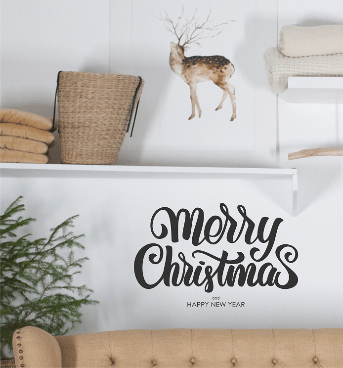 Наклейка на стену «Merry Christmas»