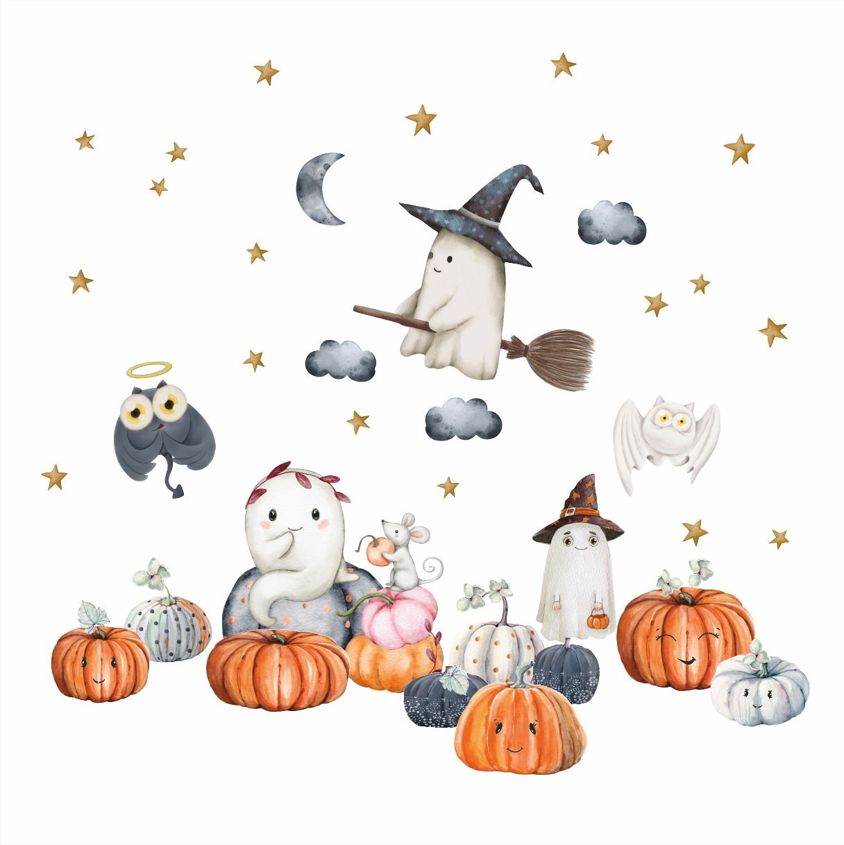 Наклейки на стену " Добрый ХЭЛЛОУИН "