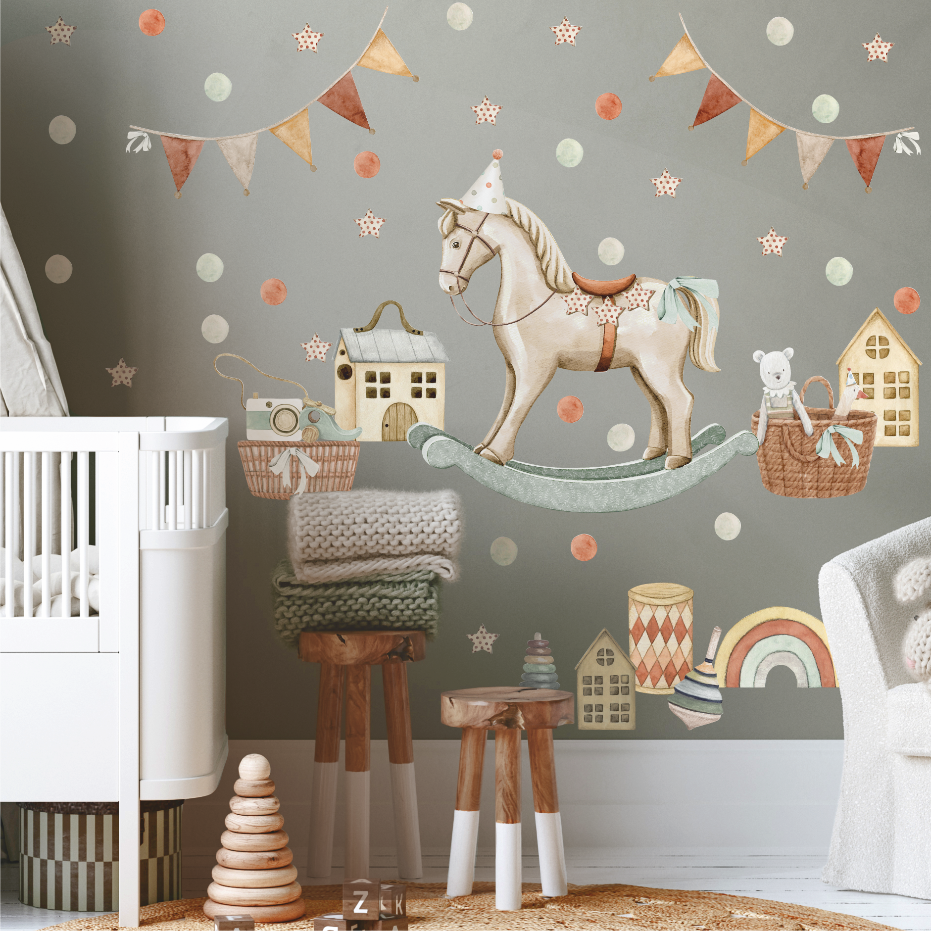 Уценка Наклейки на стену " Ретро игрушки"