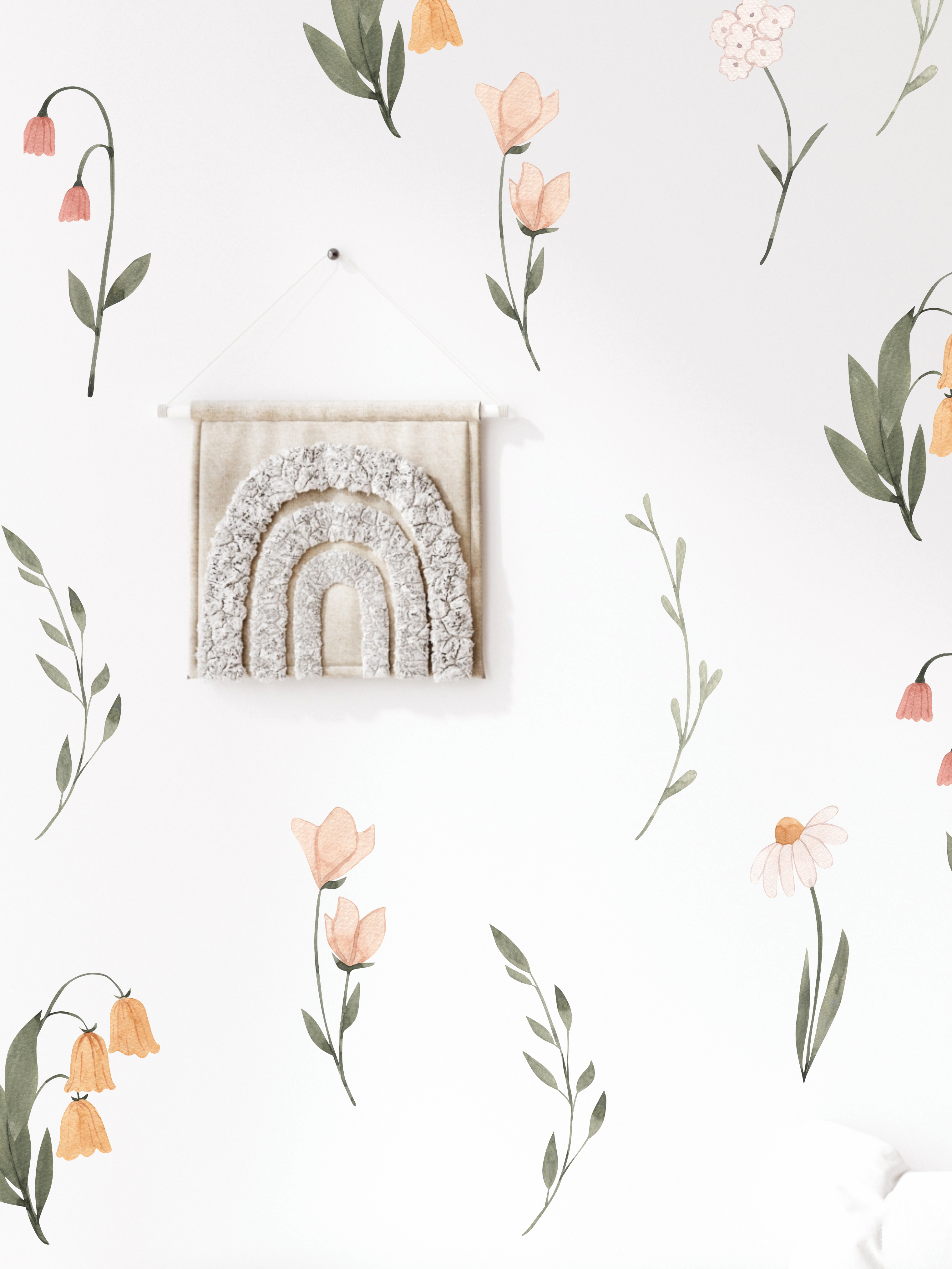 Наклейки на стену "Принт цветы"