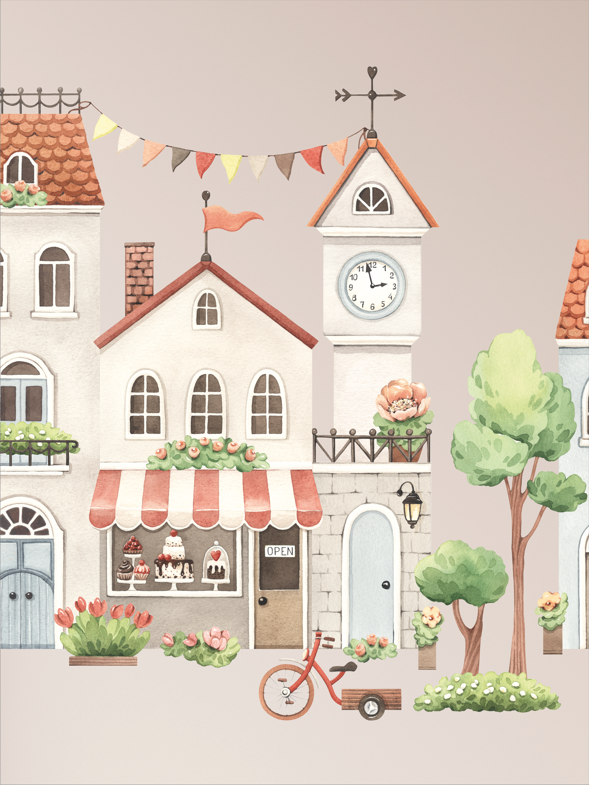 Наклейки на стену "Летний городок"