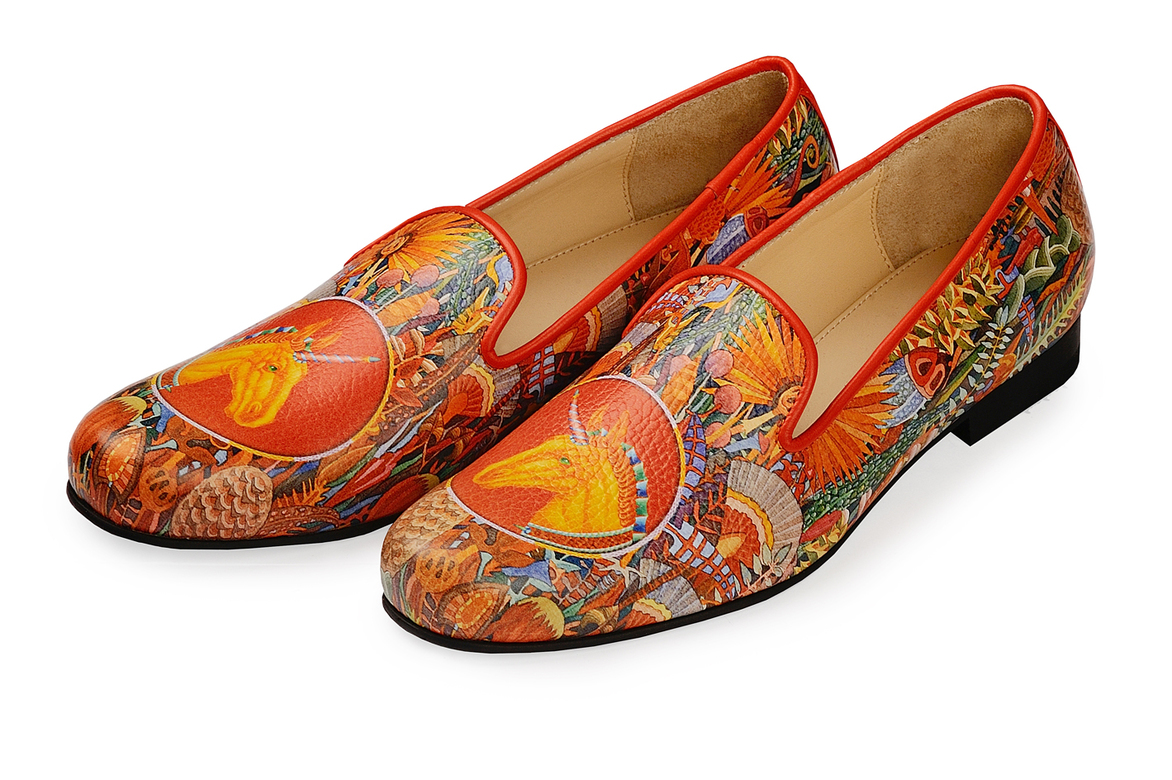 Слиперы женские из кожи "Единорог счастья"