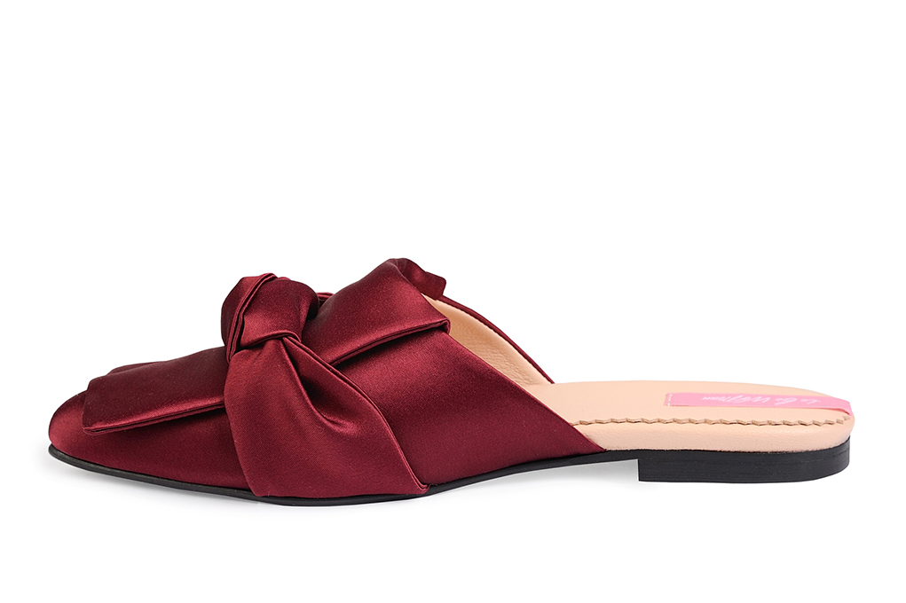 Мюли из шелка бордовые "Бэтти"