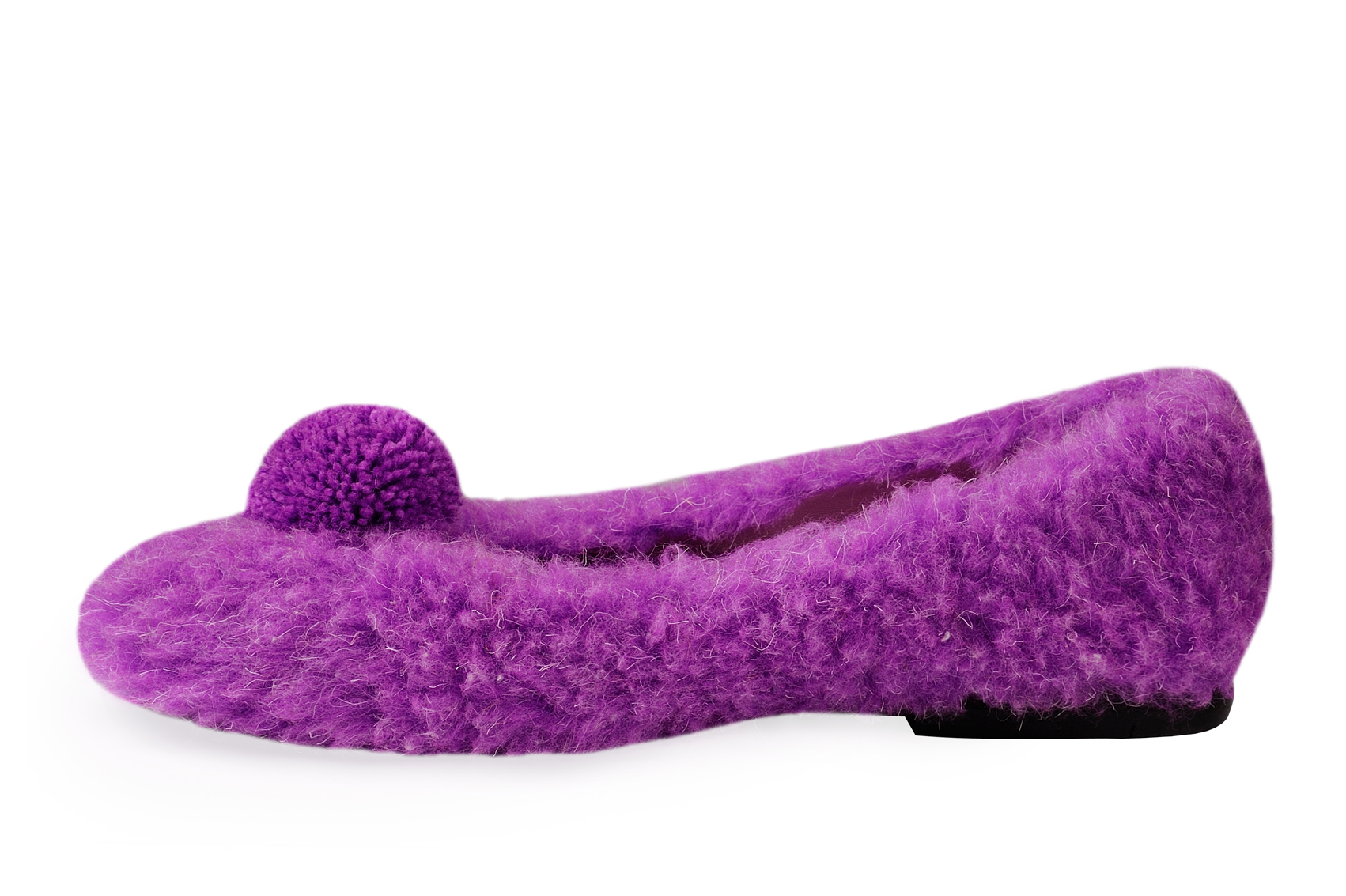 Балетки из шерстяного меха фиолетовые р,36,41