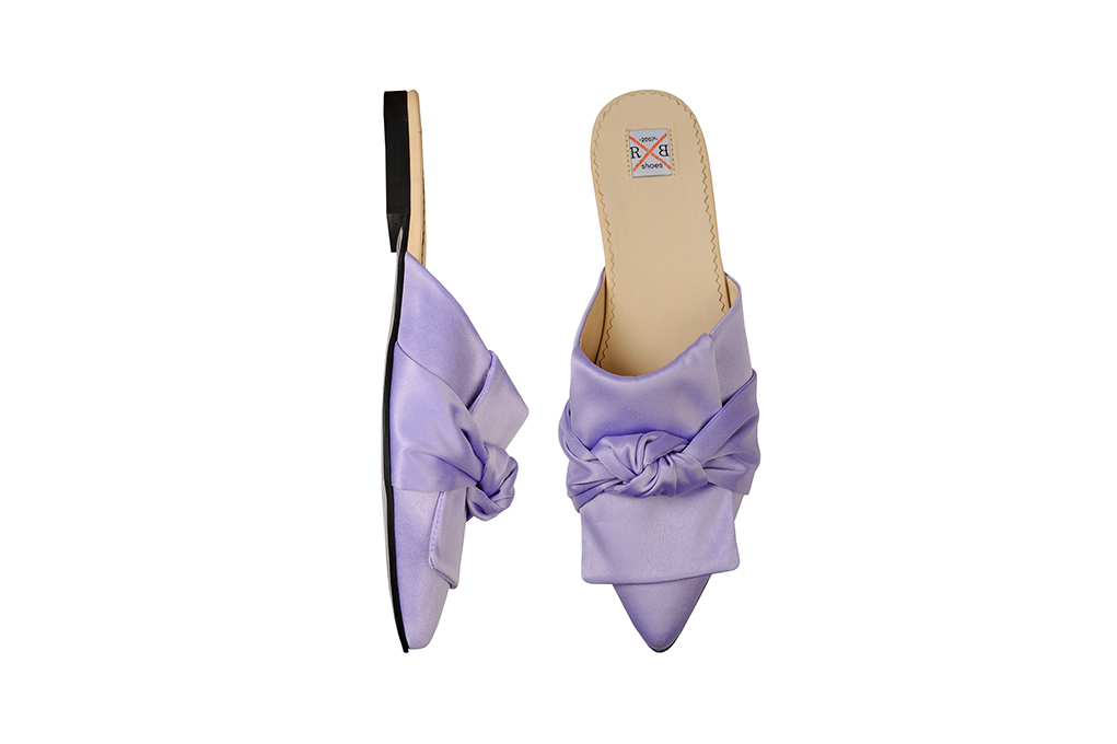 Мюли из шелка лиловые "Лили"