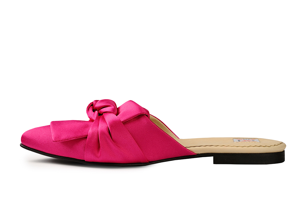 Мюли из шелка фуксия "Carrie"