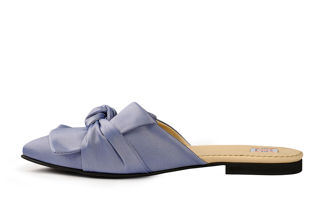 Мюли из шелка синие "Eligo"