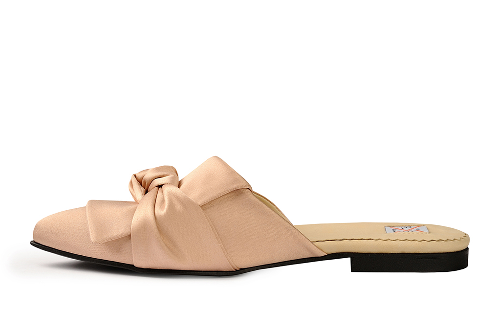 Мюли из шелка крем-брюле "Crème Brûlée"