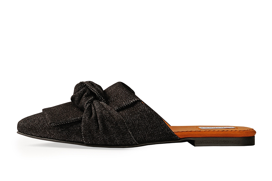 Мюли черный дэним "Страус"