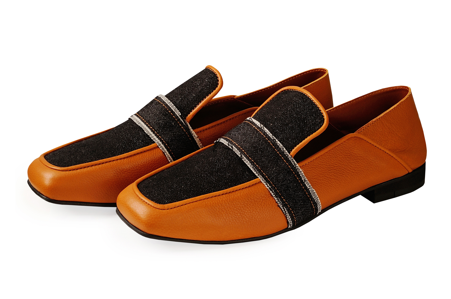 Слиперы женские джинсовые черные  "Bass"