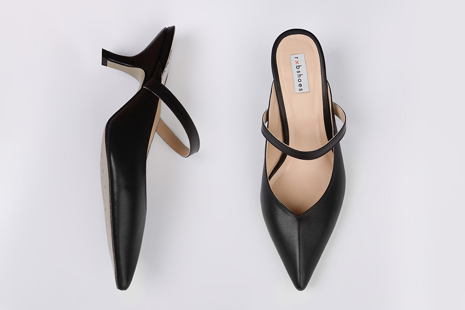 Мюли из кожи черные "Вивьер"