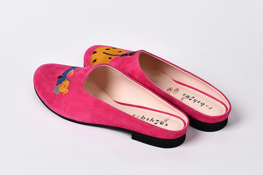 Мюли из замши розовые "В отпуск"