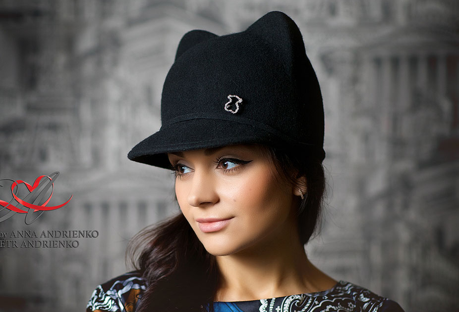 Anna Andrienko, Hat, Hats, handmade, millinery, Анна Андриенко, ручная работа, кепка, кепка из фетра, черная кепка, теплая кепка, купить кепку, осенняя кепка, зимняя кепка, весенняя кепка, шляпка, жокейка, шляпка с козырьком, шляпка из фетра , черная шляпка, осенняя шляпка, зимняя шляпка, весенняя шляпка, кепка с ушками, кепка кошка, кошка, Шляпка с ушками, стильная шляпка, модная шляпка, стильная кепка, женская кепка, Модная кепка