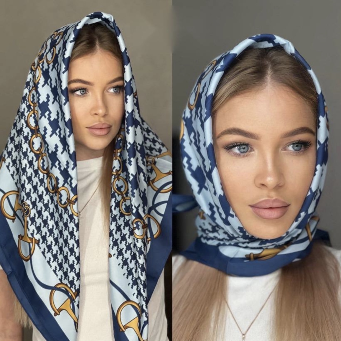 Женский платок из атласа, купить платок в подарок