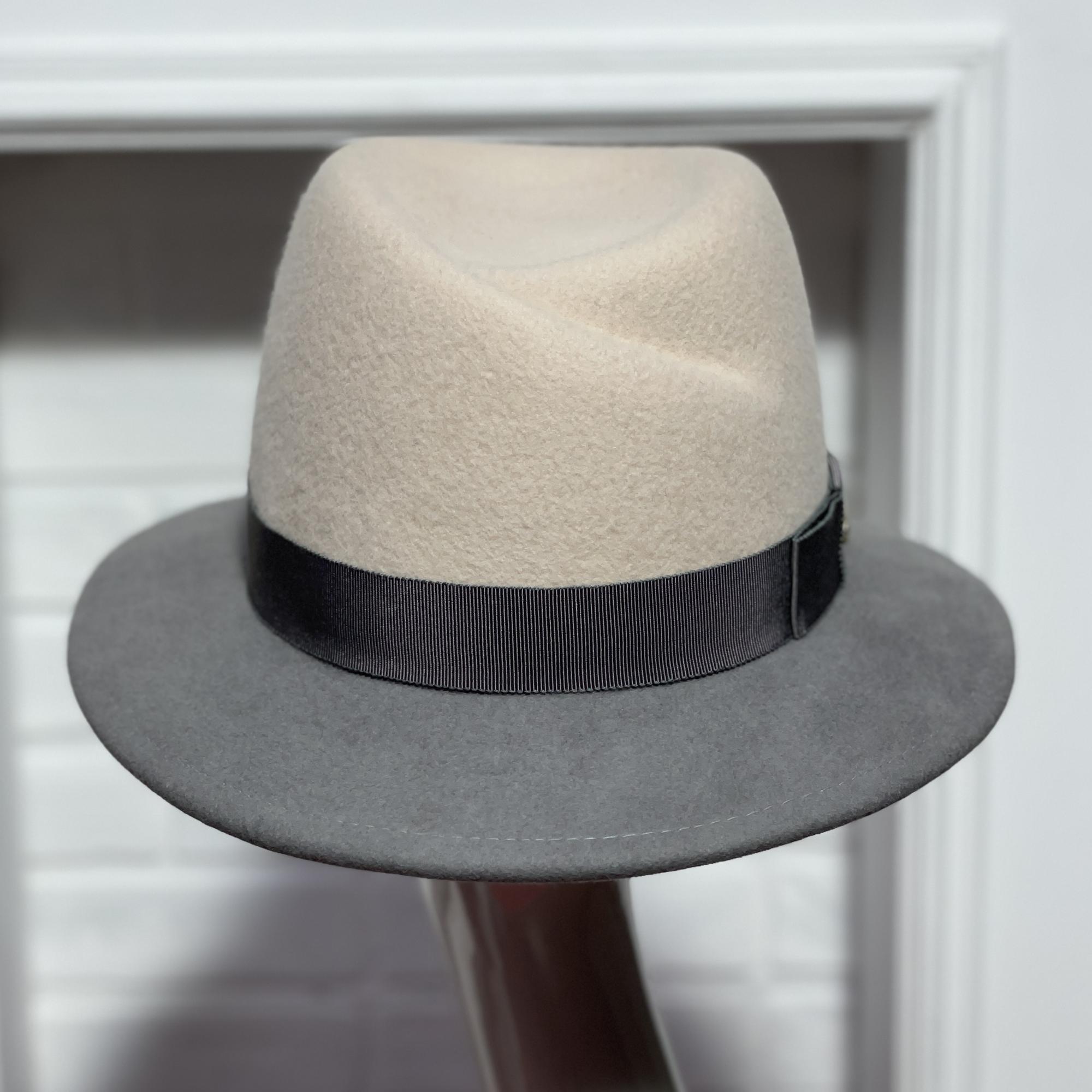 двухцветная шляпа, купить шляпу, купить фетровую шляпу, купить женскую шляпу, модная шляпа, голубая шляпа, коричневая шляпа, классическая шляпа, шляпа с полями, весенняя шляпа, осенняя шляпа, зимняя шляпа