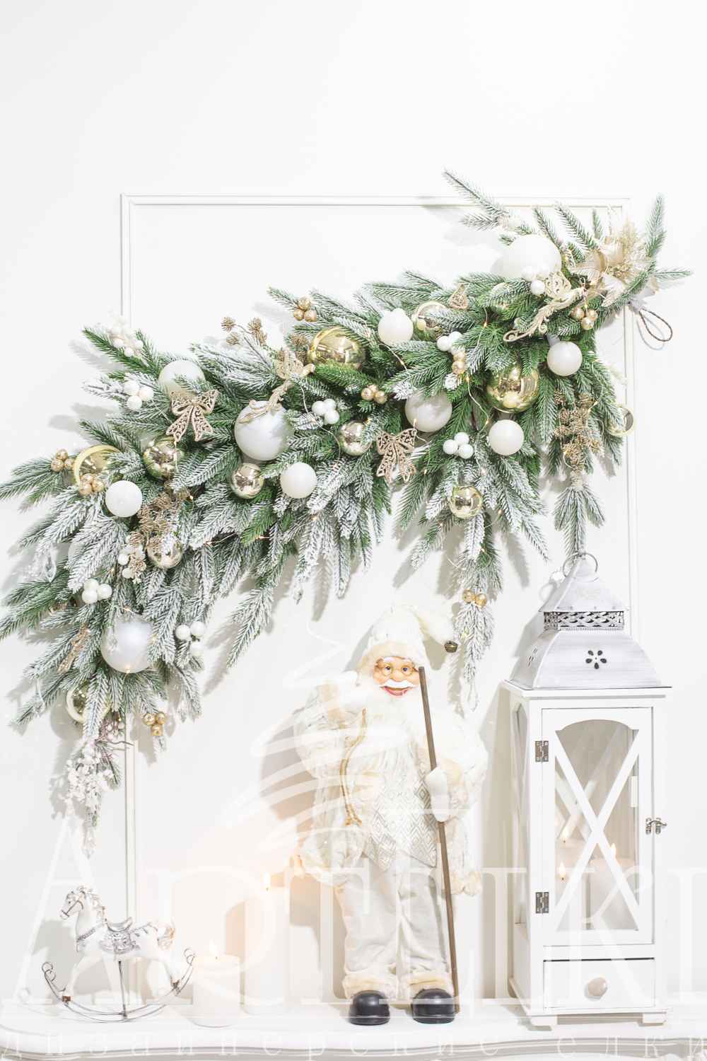 Еловая гирлянда-капля "Латте"