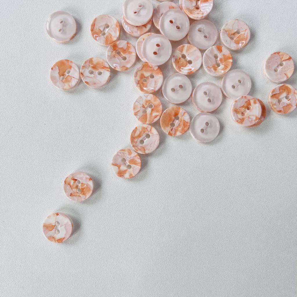 Пуговицы кремово-персиковые. 15 мм
