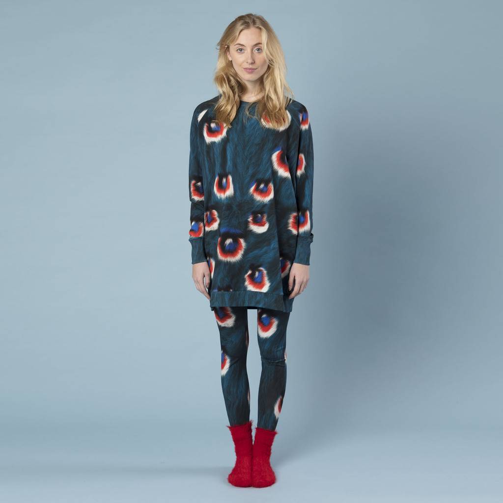 "Перья павлина" Платье и леггинсы Жен.